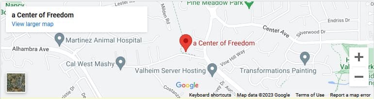 A map of the location of a center of freez